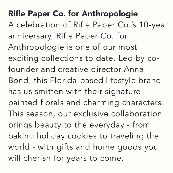 T [Rifle Paper Co] Blue Garden Party Monogram Floral Coffee Mug {Anthro} Tea Cup - Picture 8 of 16